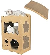 Amazon | 【RAKU】猫用爪とぎ キャットハウス キャットタワー
